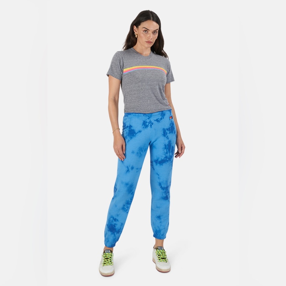 Aviator Nation Hand Dyed Sweatpant Tie Dye Crystal Royal Size Large